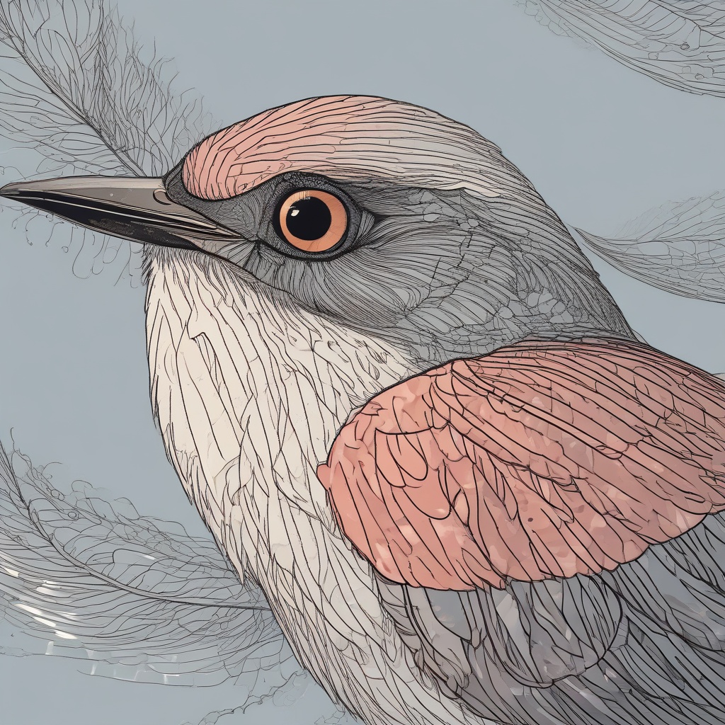 Generated bird image with long eyelashes